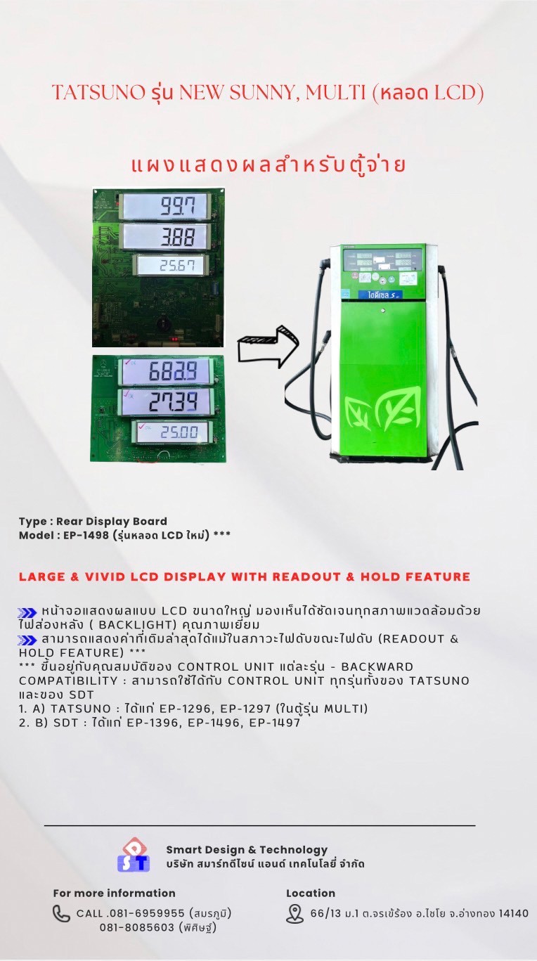 แผง Control หลักสำหรับตู้จ่าย New Sunny Multi(หลอด LCD)